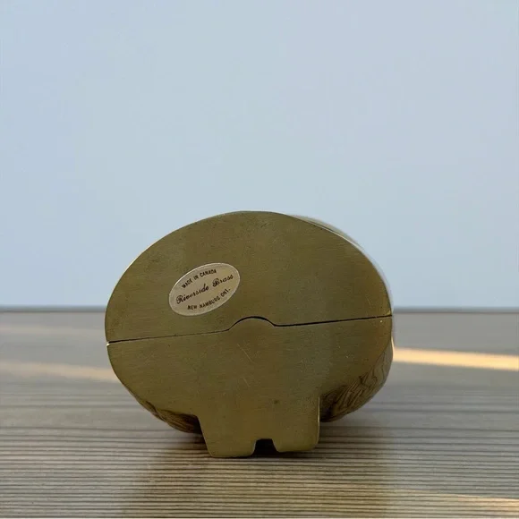 Vintage Heavy Brass Owl Coin Bank Made In Canada By Riverside Brass 4” - Picture 5 of 6